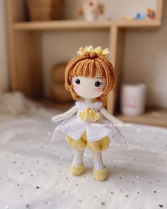 Sakura Crochet Doll Pattern, Anime Amigurumi Pattern, Yellow Dress Pattern, Pigami Crochet PDF/ENG - Etsy Vietnam Amigurumi Photography, Crochet Snowman, Crochet Animal Patterns, Tiny Dolls, Anime Dolls, Crochet Doll Pattern