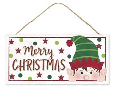 Peeking Elf Face Wooden Sign : White - 12 Inches Diy Elf, Wreaths Winter, Elf Face, Christmas Loading, Winter Wreaths, Santa's Little Helper, Halloween Ribbon, Merry Christmas Sign, Elf Christmas