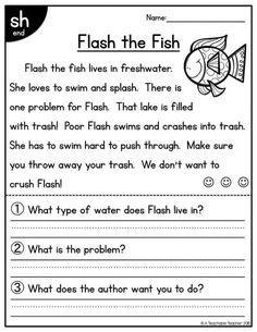 a fish worksheet with the words flash the fish