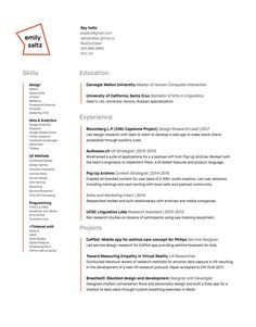 a professional resume template with an orange and black border on the bottom right hand corner