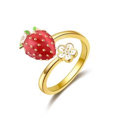 PRICES MAY VARY. Strawberry Rings:The open rings are easy to put on and comfortable to wear, and it won't fall off easily.Gifts for son,daughter,mom,friend. Material :Lead-Free & Nickel-Free, Hypoallergenic and Safety for sensitive skins. Strawberry Ring Size:7# 【PACKET】-- Comes with the charm gift box, Perfect Gifts for her，yourself, women, sister,wife, girlfriend,business partner,mom, daughter,on Birthday, Christmas, Thanksgiving Day, Valentine's Day, Anniversary Day,Graduation Gifts. 100% Sat Strawberry Engagement Ring, Strawberry Ring, Ring Plate, Sister Wife, Friends Mom, Open Ring, Charm Gift, Perfect Gift For Her, Jewelry Plate