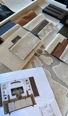 the flooring samples are laid out and ready to be used for making rugs