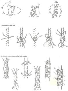 the instructions for how to tie a knot in two different ways, with pictures below