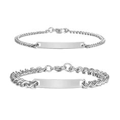 Celebrate your special connection with the Personalized Couples Engraved Bracelet Set. These bracelets are a symbol of unity and togetherness, featuring personalized engravings that tell your unique story. Crafted with care, they make for a meaningful and stylish accessory. Show the world your strong bond with this timeless bracelet set, a perfect gift for couples who want to carry their connection with them everywhere they go. HANDCRAFTED WITH CARE: These exquisite bracelets represent the most Gold Man, Custom Engraved Bracelet, Matching Couple Bracelets, Couples Bracelets, Bracelet Couple, Engraved Bracelet, Couple Bracelets, Gold Bracelet Chain, Rose Gold Bracelet