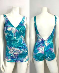 Retro Blue Printed Swimwear, Retro Blue Lined Swimwear, Retro Fitted Printed Swimwear, Vintage Blue Swimwear For Swimming, Vintage One-piece Swimwear For Pool, Vintage Blue Swimwear For Summer, Retro Blue Swimwear For Swimming, Blue Fitted Retro Swimwear, Retro Fitted Blue Swimwear