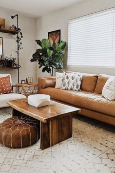 a living room with two couches and a coffee table in front of a window