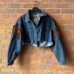 Denim / Staining / $10 Condition : Tassels Missing / 1 Stain Denim Jacket With Tassels, Blue Suede Jacket, 2024 Trends, Suede Jacket, Fall 2024, Blue Suede, Denim Jeans, Tassels, Denim Jacket