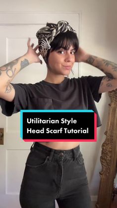 Diy Triangle Head Scarf, Head Scarf Styles With Bangs, How To Wear A Headscarf With Short Hair, Vintage Turban Outfit, Headscarves How To Tie, How To Hair Scarf Styles, Wearing Scarves In Hair, Protective Scarf Hairstyles, Handkerchief On Head