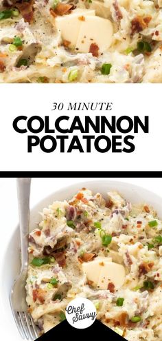 the collage shows different types of potato salad