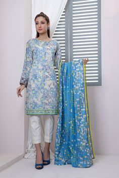 Bonanza Satrangi Blue Lawn Suit Ask222p10 Eid Pret 2022 Bonanza Satrangi, Lawn Suit, Lawn Shirts, Lawn Suits, Shalwar Kameez, Suit Fabric, Pakistani Outfits, Crystal Embellishment, Blue Design