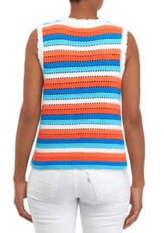 Add this sweater knit tank from Crown & Ivy to your casual-day rotation. | Crown & Ivy Women's Sweater Knit Tank Top, XXL Casual Spring Sweater Vest For Vacation, Casual Sweater Vest For Spring Vacation, Casual Sweater Vest For Vacation In Spring, Casual Multicolor Sleeveless Sweater, Casual Multicolor Sweater Vest For Spring, Multicolor Knit Top For Day Out, Casual Multicolor Crochet Top For Day Out, Casual Knit Fabrication Tank Top For Spring, Casual Knit Sleeveless Top