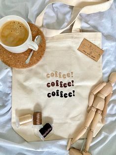 Morning Starbucks, Tod Bag, Late Night Coffee, Handpainted Tote Bags, Coffee Coffee Coffee, Embroidered Orange, Totes Ideas, Minimalist Tote Bag, Night Coffee