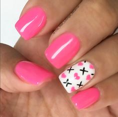 Valentine's Day nails Heart Pumping, Valentine Nail Art, February Nails, Nail Designs Valentines, Disney Nails, Shellac Nails, Pink Nail, Short Nail Designs