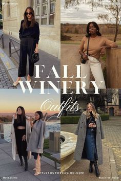 Fall Wineries Outfit, Fall Napa Outfits Wine Country, Casual Winery Outfit, Wine Vineyard Outfit Fall, Vineyard Outfits Fall, Wine Tasting Fall, Fall Wine Tour, Fall Winery Outfits, Wine Country Outfit