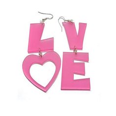 PRICES MAY VARY. Design--this pink love earrins in letter pattern designed, naughty and cute,unique and fashion, fitting the elements of Valentine, and adding more fun to your daily life. Material--acrylic and alloy pin hook.Come from Environmental Alloy,Free Of Lead And Nickel. Easy and comfortable to wear at any age. Size--the earrings is 1.8*3cm/0.7*1.18 inch in width and total length;Weight:8g/Pair.ltight-weight and comfortable to wear. Great Gift--the earrings is really cool jewelry gift to Acrylic Earrings Laser Cut, Letter Pattern Design, Valentines Earrings, Letter Earrings, Love Earrings, Valentine's Day Quotes, Pink Acrylic, Pink Acrylics, Girls Valentines