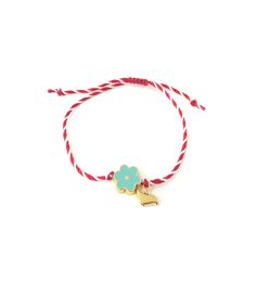 "Red and white string with turquoise enamel flower and evil eye bracelet, Turquoise flower March bracelet, Spring adjustable bracelet, Greek Martis Details: * Gold plated charm * Gold plated enamel bead * Red white twisted thread * The bracelet is adjustable The \"Marti bracelet\" or just \"Marti\" is an ancient custom for the beginning of Spring. It is believed it dates back to ancient Greece and it is known all over the Balkans. The name is derived from the Greek word for the month of March, \ Adjustable Flower Charms Bracelets, Adjustable Flower-shaped Charm Bracelets, Enamel Charms Bracelets For Gift, Adjustable Flower-shaped Bracelets With Charms, Flower-shaped Bracelets With Charms For Gift, Handmade White Good Luck Bracelets, Red Charms Jewelry For Friendship, Red Charm Jewelry For Friendship, White Adjustable Charm Bracelet With Flower Charm