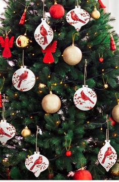 a christmas tree with ornaments and decorations on it