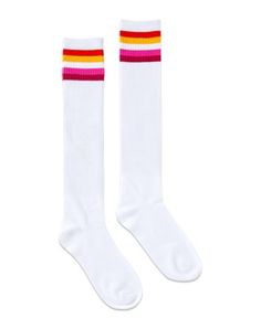 Spread peace, love, and equality when you wear these Lesbian Flag Knee High Socks. Show off your pride and upgrade your style at the same time! Includes: 1 Pair of socks Material: Polyester, spandex Care: Machine wash Imported Lesbian Flag, Knee High Socks, Upgrade Your Style, Peace Love, High Socks, Polyester Spandex, Knee High, Your Style, Pop Culture