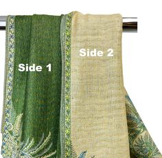 Reversible Green and Beige Scarves for Women Festival Scarf - Etsy Green Pashmina Shawl In Traditional Drape, Green Pashmina Shawl For Wedding, Green Traditional Pashmina Shawl, Green Jamawar Shawl With Traditional Drape, Green Embroidered Shawl For Wedding, Embroidered Green Shawl For Wedding, Green Pashmina Shawl Dupatta For Wedding, Green Jamawar Dupatta Shawl, Green Jamawar Shawl