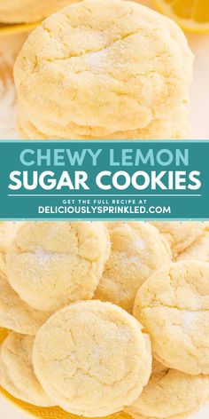 A simple Easter dessert in under 30 minutes! It's an easy Easter recipe for lemon cookies. Full of zesty flavor in every bite, these chewy lemon sugar cookies are the BEST. Pin this for later! Easy Lemon Cookies, Lemon Sugar Cookies Recipe, Easy Chocolate Chip Cookie, Lemon Cookies Easy, Easy Easter Recipes, Chocolate Chip Cookie Recipes, Spring Recipe, Lemon Sugar Cookies, Fresh Fruit Recipes