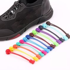 A Pair Of Locking Shoe Laces Unisex Elastic Sneaker Shoelaces Sport Shoestrings Feature: Fashion,Free Color: As picture shown Length: 90-100cm Diameter: 0.3cm Material: High quality plastic buckle + Elastic rope Scope: Sports, mountaineering, travel, we have many colors, you can choose an appropriate personalized color according to your shoes. Designed for anti loose shoelace motion with different colors. Easy to Install, No cutting required,Convenient to use. Lock mechanism - slidable, spring a No Tie Laces, Elastic Shoe Laces, Elastic Rope, Tie Shoelaces, Shoe Repair, Elastic Laces, Tie Shoes, Mountaineering, Shoes Trainers