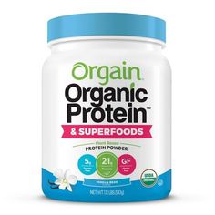 the jar of organic protein and superfoods