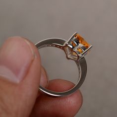 This is a gorgeous handmade creation. Its beauty is its simplicity & Elegance. The 8 mm heart cut faceted natural citrine is crafted in solid sterling silver and with rhodium plated. All item is sent in a beautiful gift box You can realize more lovely stuff clicking the link https://www.etsy.com/shop/knightjewelry?refshopsection_shophome_leftnav Please leave the correct address and you phone number for delivering successfully. White Gold Citrine Birthstone Ring With Gemstone, Citrine Topaz Promise Ring, Wedding Rings With Polished Topaz, Amber Topaz Ring In Sterling Silver For Anniversary, Amber Topaz Promise Ring, Amber Topaz Ring In Sterling Silver For Promise, Wedding Amber Topaz Ring In Sterling Silver, Promise Jewelry With Citrine In Prong Setting, Amber Topaz Sterling Silver Promise Ring