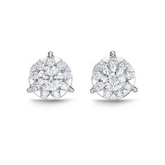 These Diamond Bouquets martini stud earrings are a modern take on the classic diamond studs. The diamond and white gold frame gives the center diamond a bigger and more sparkly look! Round Diamond Earrings, White Gold Diamond Earrings, Stud Style, Gold Diamond Earrings, Fine Jewels, Signature Collection, Earrings Collection, Brilliant Diamond, Jewelry Rings Engagement