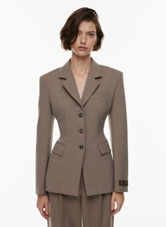 STANDOUT BLAZER | Aritzia Best Blazer, Fashion Silhouette, Hourglass Silhouette, Take Care Of Your Body, Work Skirts, Slim Fit Blazers, Everyday Luxuries, Princess Seam, Water Supply