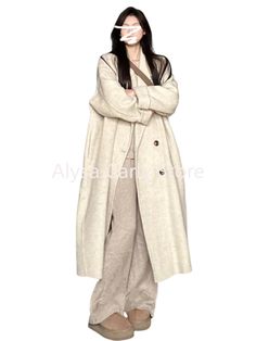 Winter Korean Long Woollen Coat Women Double Breasted Chic Warm Loose Casual Coat Female Fashion Office Lady Trench Jackets SPECIFICATIONS Clothing Length: long（26+inch） Season: Winter Material: wool Material: COTTON Material: POLYESTER Material: SPANDEX Decoration: Button Decoration: Pockets Material Composition: COTTON Model Number: Wollen Coat Women Closure Type: Double Breasted Gender: WOMEN Outerwear Type: Wool & Blends Size InformationSize S Shoulder:45cm Length:104cm Bust:102cm Waist:68cm Long Beige Outerwear With Button Closure, Beige Long Outerwear With Button Closure, Beige Long Outerwear With Buttons, Maternity Sweater Dress, Woolen Coat Woman, Satin Shirts, Fairy Outfit, Vintage Boho Dress, Fashion Office