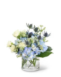 Fresh Start - Village Floral Designs and Gifts Receive Flowers, Blue Flower Arrangements, White Spray Roses, Modern Bouquet, Roses Blue, Fresh Flower Bouquets, Light Blue Flowers, Wedding Flowers Summer, Order Flowers Online