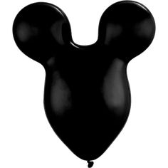 a black mickey mouse shaped balloon on a white background