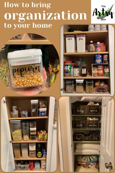 an open refrigerator filled with food and labeled how to bring organization to your home on the inside