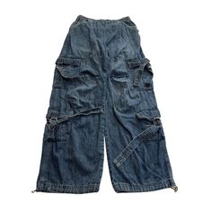 Brand New In Perfect Condition. T5 0824 Product Details Elastic Waistband Wide Leg Silhouette Cargo Pockets Drawcord Ankles Size: Womens S Condition: New Without Tags Sonic Costume, Cargo Denim Pants, Garage Jeans, Denim Capri, Baggy Denim, Denim Pants, Cargo Shorts, Sonic, Wide Leg