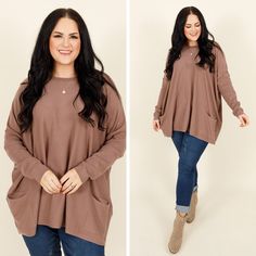 Already hearing whispers of snow?! This tunic is just what you need to welcome cooler weather! This tunic has a solid mocha color you can dress up or down with a long fit to flatter your figure in the best way! It's comfortable, easy to style, and has the cutest front-facing pockets for the ultimate trendy look! Simply pair this tunic with leggings or skinnies for an easy everyday outfit! 50% Viscose, 30% Polyamide, 20% Polyester Tunics With Leggings, Fashion Forward Outfits, Mocha Color, Everyday Outfit, Cooler Weather, Model Fits, Affordable Fashion, Stitch Fix, Everyday Outfits