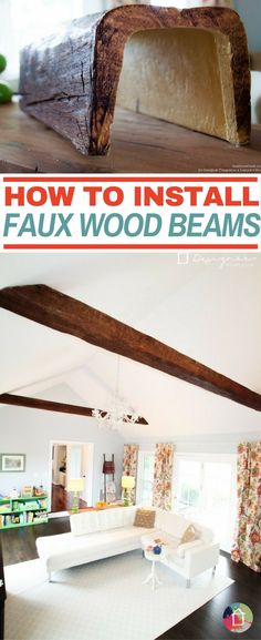 an image of how to install faux wood beams