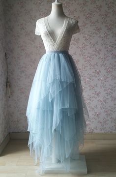 WOMEN TULLE PARTY OUTFIT DUSTY BLUE TIERED TULLE SKIRT MAXI TULLE SKIRT DUSTY BLUE BRIDAL SHOWER SKIRT, BRIDESMAID SKIRTS     This tulle Skirt is very fluffy with many different length layers, especial for wedding party, bridal shower, photo prop, birthday party and other occasions. This skirt is custom made for any colors and any size. Don't miss it! The production time is usually 10-15 days, and standard shipping time around 10-20 days. If you have any inquiries, please just let us know . Tulle Skirt Wedding Outfit, Ballerina Skirts, Wedding Tulle Skirt, Tulle Skirt Outfit, High Low Tulle Skirt, Tulle Outfit, Tulle Skirts Outfit, Tulle Wedding Skirt, Bridal Skirt