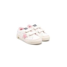 shearling star-patch sneakers from Golden Goose Kids featuring white, blush pink, shearling lining, signature star patch to the sides, logo patch at the tongue and front touch-strap fastening.Composition: Pelle Di Vitello, 100% White Sneakers With Star Patch, Goose Sneakers, Shoes Stand, Golden Goose Sneakers, Golden Goose Shoes, Kenzo Kids, Stella Mccartney Kids, Golden Goose, Sneaker Shopping