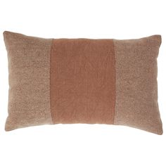 a brown and tan pillow with two different colors on the front, one is made out of