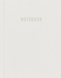 a white notebook with the word notebook written on it