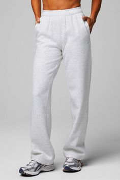 Cozy Fleece Wide Leg Sweatpant Fabletics Soft Grey Heather female Activewear >> Womens >> Bottoms >> Pants & Joggers >> Joggers Fleece regular Everyday/Lounge Fire Outfits, 24 Birthday, Female Activewear, Lounge Outfits, Clothes Wishlist, Summer Closet, Wide Leg Sweatpants, Summer Snacks, Closet Door