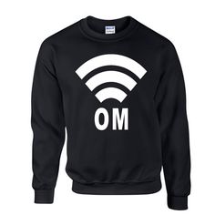 a black sweatshirt with the word love on it and an image of a wifi symbol