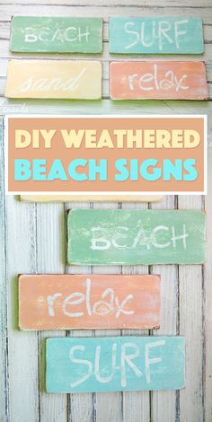 diy weathered beach signs are easy to make