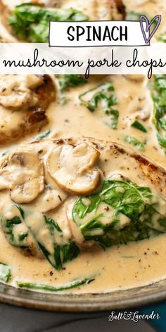 spinach mushroom pork chops in cream sauce