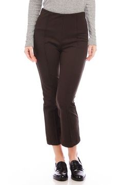 Cropped for a contemporary look, these twill pull-on pants feature a straight-leg silhouette and pintucked seams that add chic, subtle texture. 25 1/2" inseam; 15 1/2" leg opening; 11 1/2" front rise; 15 3/4" back rise (size Medium) Pull-on style 58% viscose, 37% cotton, 5% spandex Dry clean Made in the USA of imported fabric Chic Cropped Leg Dress Pants For Fall, Chic Cropped Dress Pants For Fall, Stretch Pants With Straight Hem For Fall, Workwear Bottoms With Pull-on Style And Cropped Leg, Chic Pull-on Style Dress Pants For Business Casual, Casual Pants With Seam Detailing For Fall, Business Casual Cropped Leg Pants For Fall, Cropped Leg Pants With Seam Detailing For Work, Cropped Pants With Seam Detailing For Work