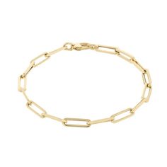 Kohl's 14k Gold Rectangular Paperclip Chain Bracelet, Timeless Formal Chain Bracelet With Paperclip Chain, Timeless Formal Paperclip Chain Bracelet, Classic Gold Bracelet With Paperclip Chain, Classic Formal Paperclip Bracelets, Classic Formal Paperclip Chain Bracelet, Classic Formal Link Paperclip Bracelet, Formal Paperclip Bracelet With Polished Finish, Classic Formal Paperclip Bracelet With Polished Finish