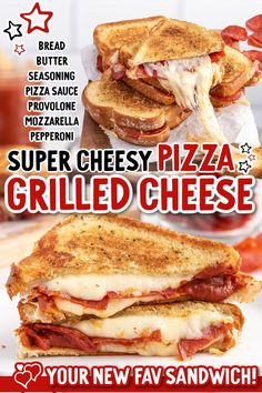 Gooey cheese and pizza toppings made into a classic sandwich, how can you go wrong with this ultimate pizza grilled cheese?