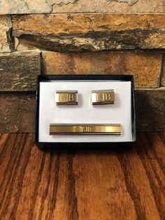 Two tone monogrammed personalized cuff links with monogram tie clip set. A great set to personalize with monogram for your father, groomsmen, best man,Usher, gifts for men or husband. Please include initials to be engraved in the Notes to Seller box during checkout. Get Just the Tie clip: https://www.etsy.com/listing/185868558/personalized-two-tone-tie-clip All International orders are treated with the same care, consideration, attention to detail and shipping order as domestic. However, Due to Monogrammed Cuff, Usher Gifts, Monogrammed Cufflinks, Personalized Cufflinks, Groomsmen Gift, Wedding Christmas, Monogram Gifts, Christmas Wedding, Cuff Links