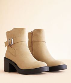 "Mia Gryfinn Ankle Boot - Brown/Cream US 8, Women's Sand Faux suede buckle bootie Side zip detail Anatomic contoured footbed 6" shaft 3" heel. All man made materials. Apparel & Accessories > Shoes" Ankle-high Suede Boots With Buckle Closure, Suede Heeled Boots With Buckle Closure And Round Toe, Beige Boots With Buckle Closure For Fall, Suede Ankle Booties With Buckle Closure, Beige Ankle Strap Boots For Fall, Winter Booties With Buckle Closure And Medium Width, Fall Suede Booties With Buckle Closure, Beige Ankle Boots With Buckle Closure, Suede Ankle-high Booties With Buckle Closure