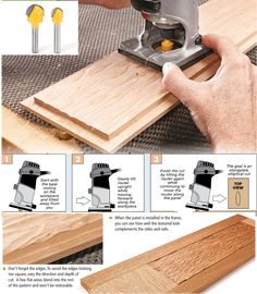 the instructions on how to use a router for woodworking with pictures and text below